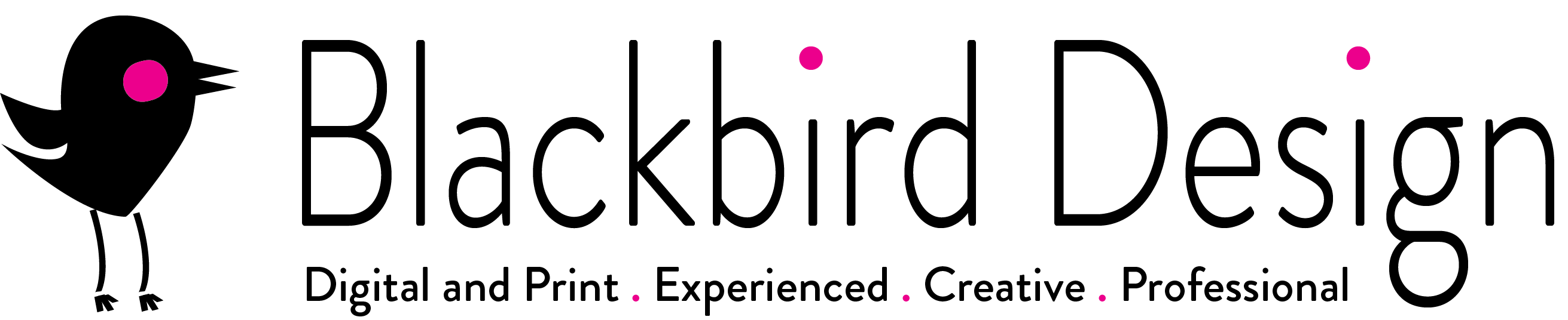 Blackbird Design logo. Digital and Print. Experienced, creative, professional