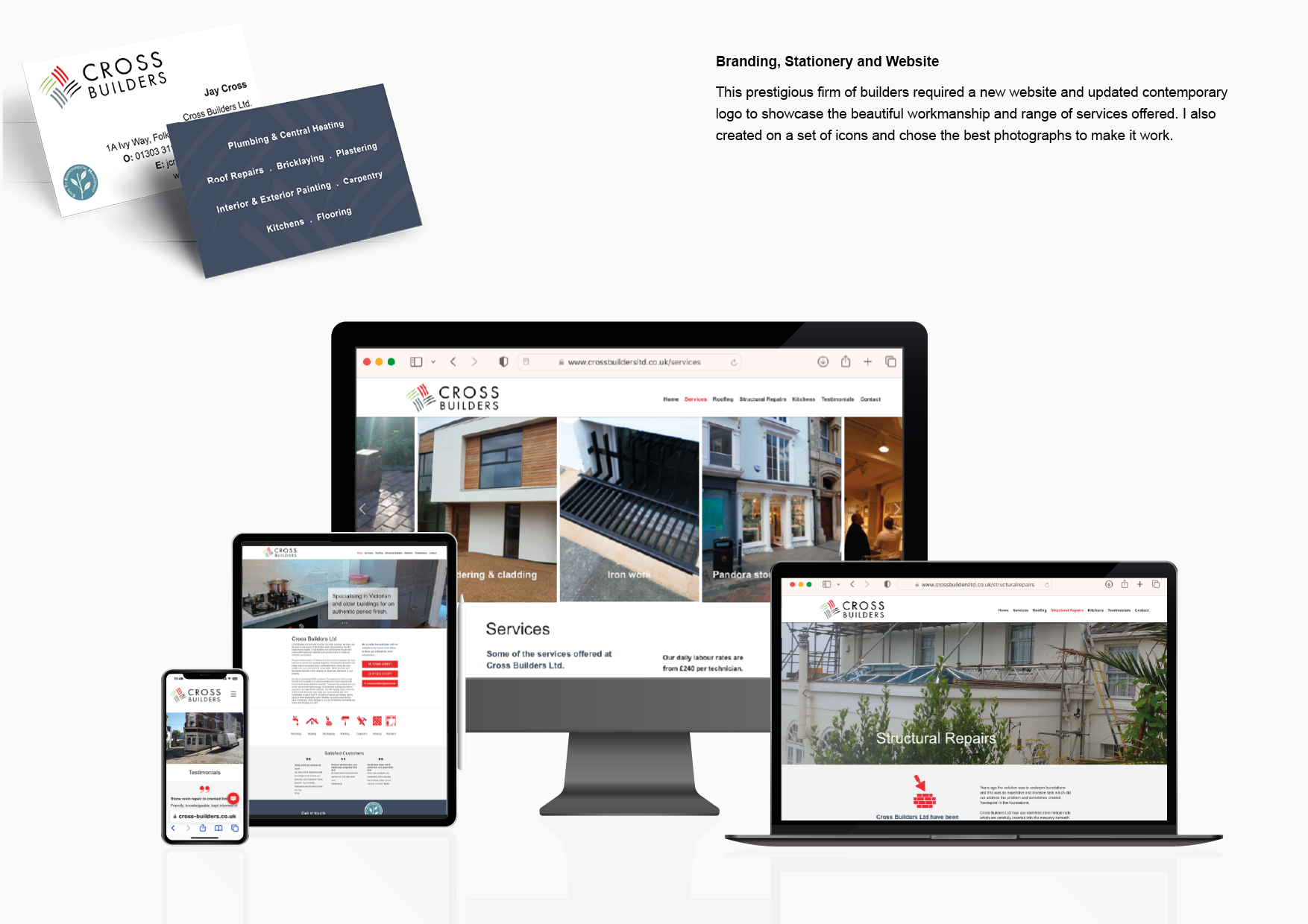 Cross Builders Ltd. Logo, Business Cards and Website